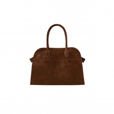THE ROW SOFT MARGAUX 10 SUEDE HANDBAG WOMEN W1190L25DSTPD (25*19*18cm)